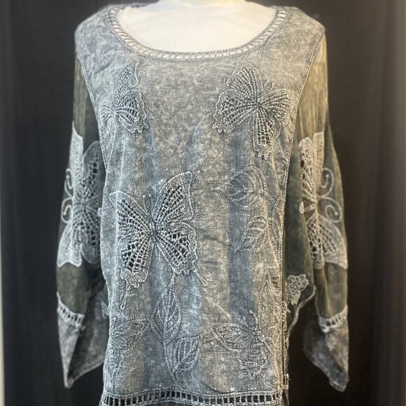 93🤗476-Violet You Are Like A Butterfly🦋 Wing Blouse - Picture 1 of 16